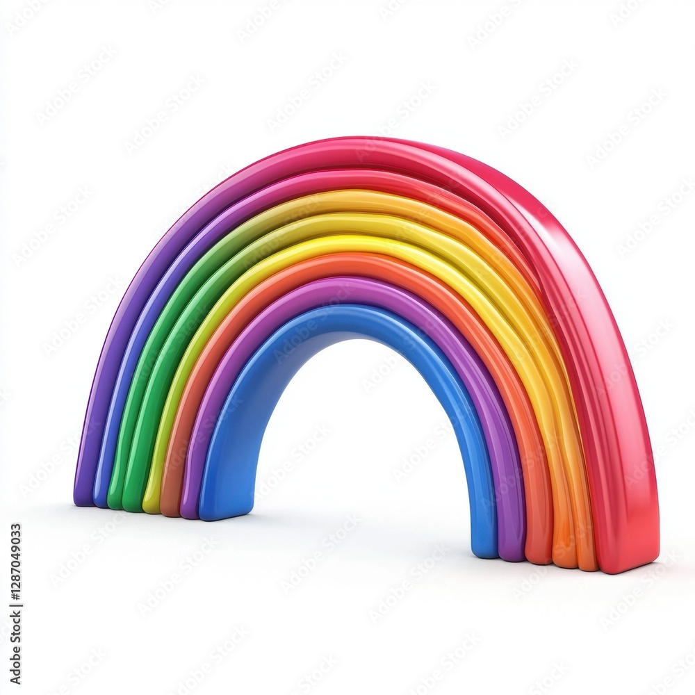 Fototapeta premium Rainbow with seven colors isolated on white background