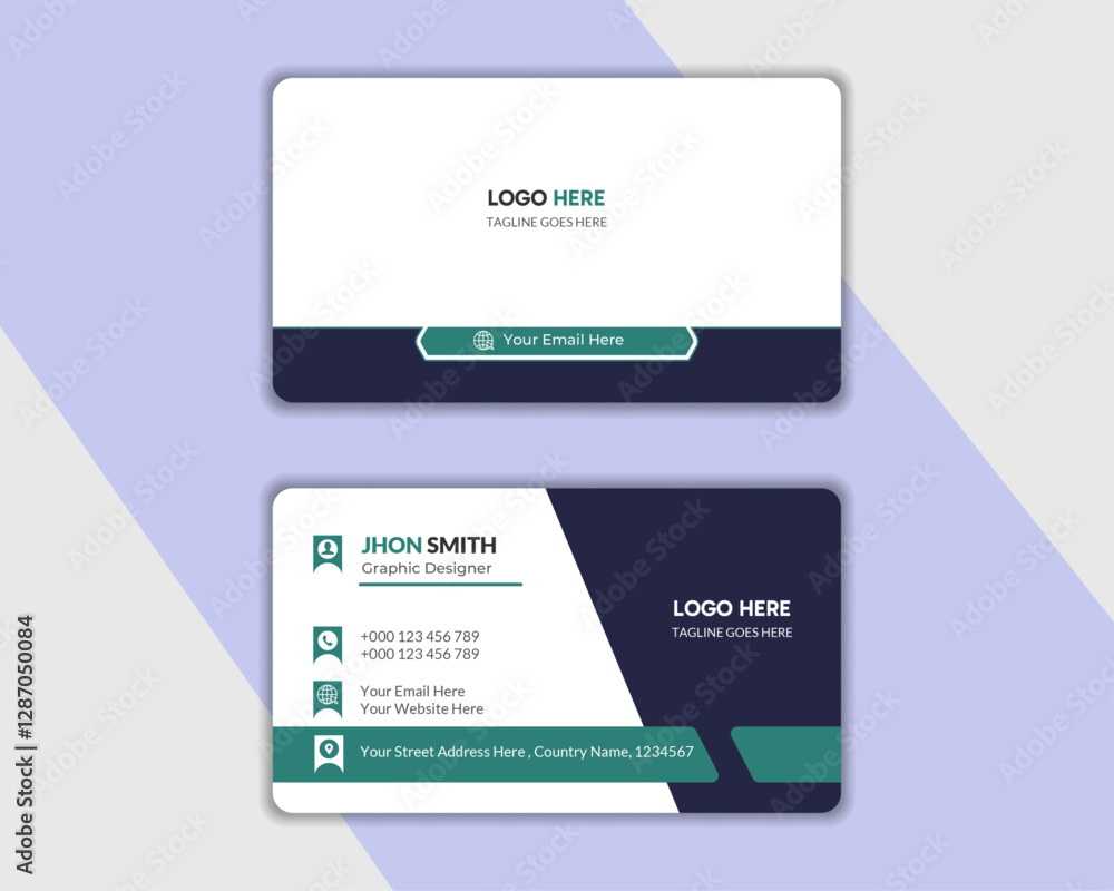 Fototapeta premium Personal visiting card, vector illustration, professional simple identity card .