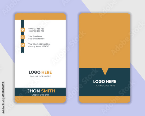 Double-side business card template, personal visiting card, vector illustration, professional simple identity card .