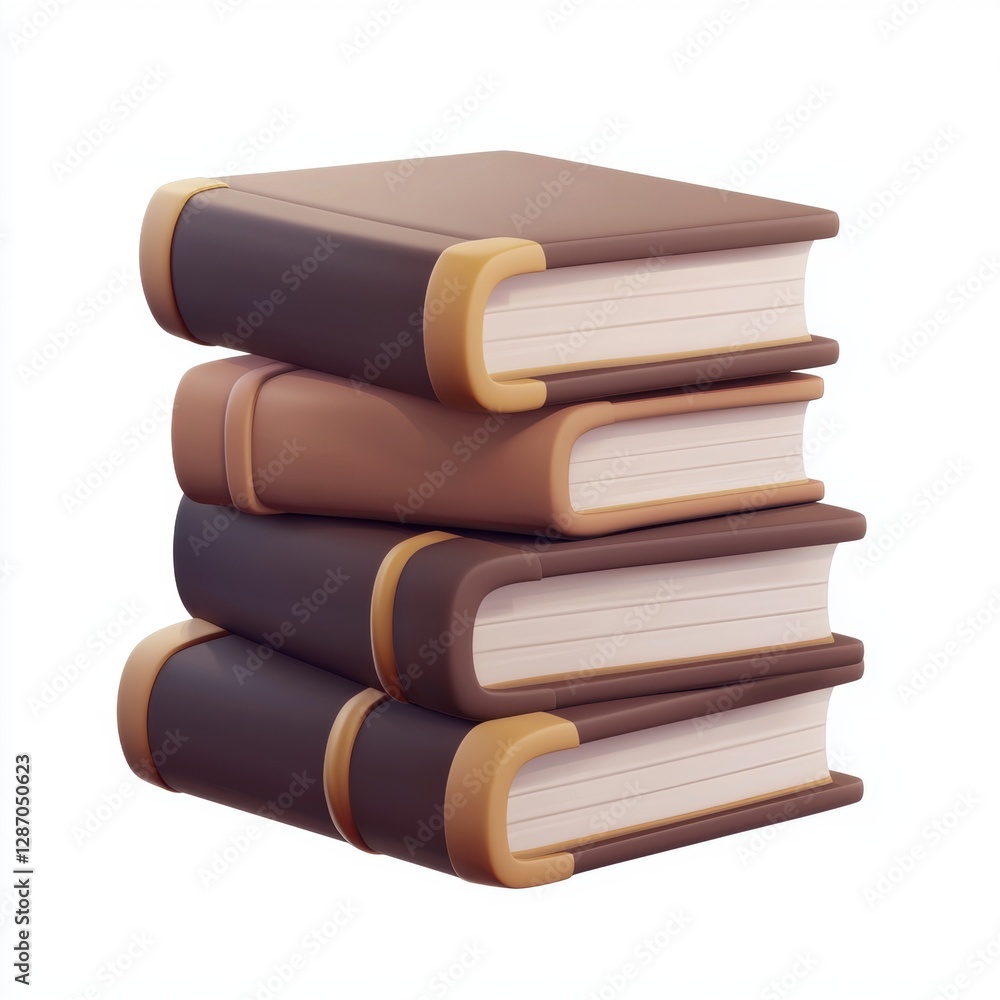 Fototapeta premium Stack of books isolated on white background