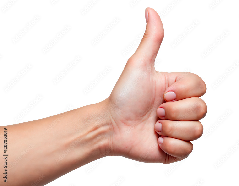 Hand showing thumbs-up gesture, isolated on transparent background (PNG) Hand showing thumbs-up gesture, isolated on transparent background (PNG)