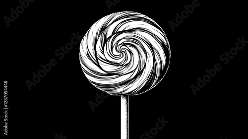 Enticing Black and White Lollipop Art