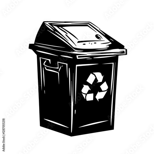 eco-friendly waste bin icon