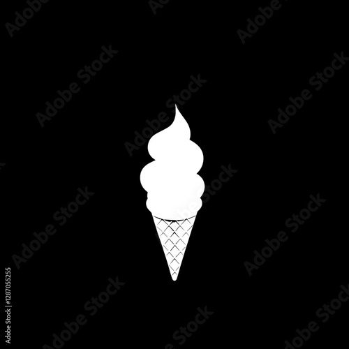 Vanilla Ice Cream Cone Graphic Design