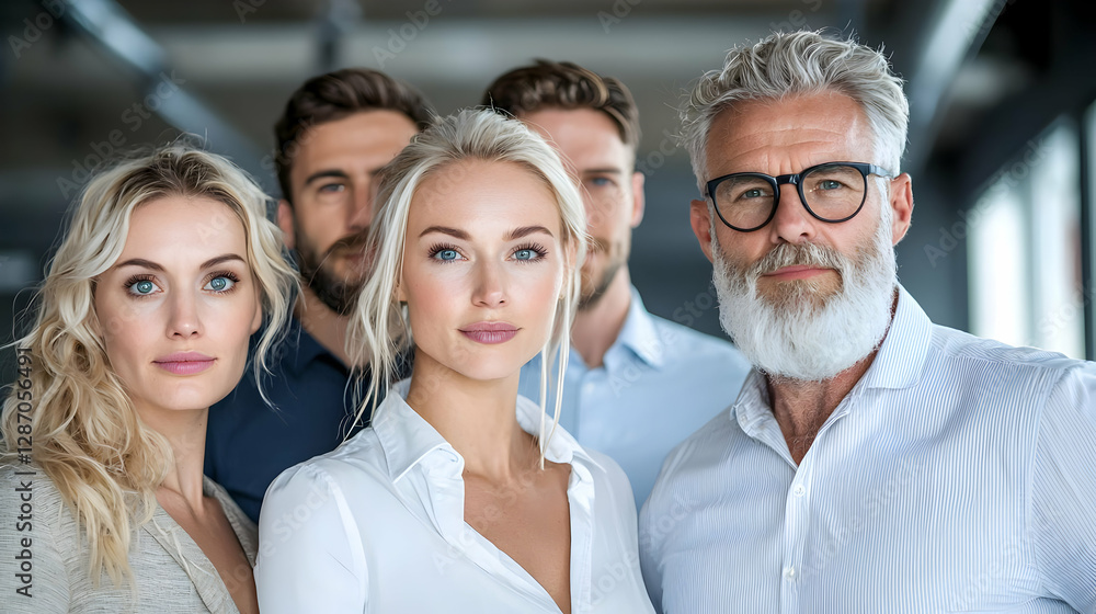 Obraz premium Confident business team portrait, modern office