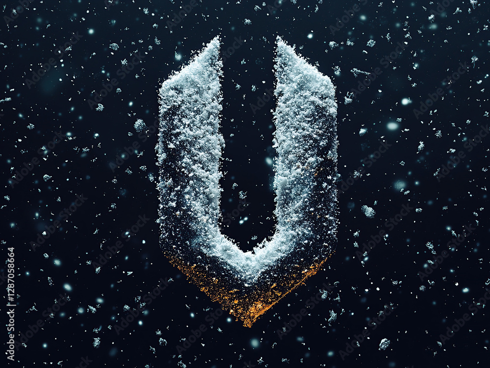 Obraz premium frozen, font, numbers, cinematic, unique, icy, frost, snow, cold, ice, winter, glacial, frosty, snowflake, frozen typography, crystal, holiday, Christmas, dramatic, bold, shiny, reflective, artistic, 