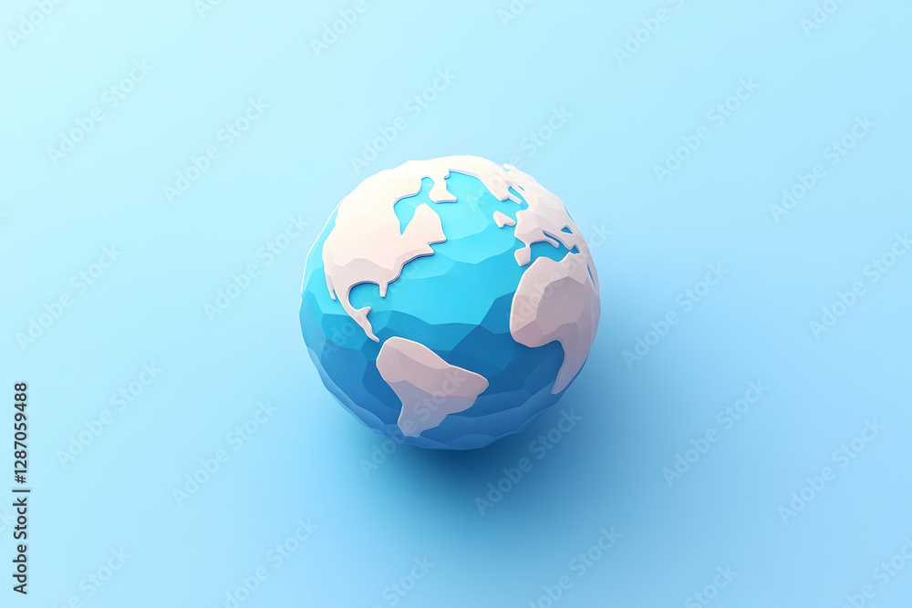 Globe icon with gradient oceans and minimalist landforms Globe icon with gradient oceans and minimalist landforms