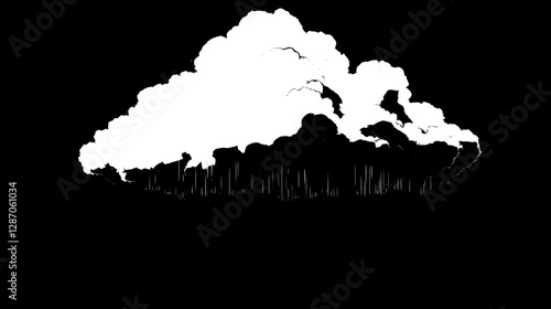 Dramatic Rain Cloud, Stormy Sky, Dark Cloudscape