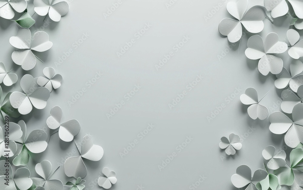 Saint Patrick Day Silver 3d background minimalistic mockup with space for text Saint Patrick Day Silver 3d background minimalistic mockup with space for text