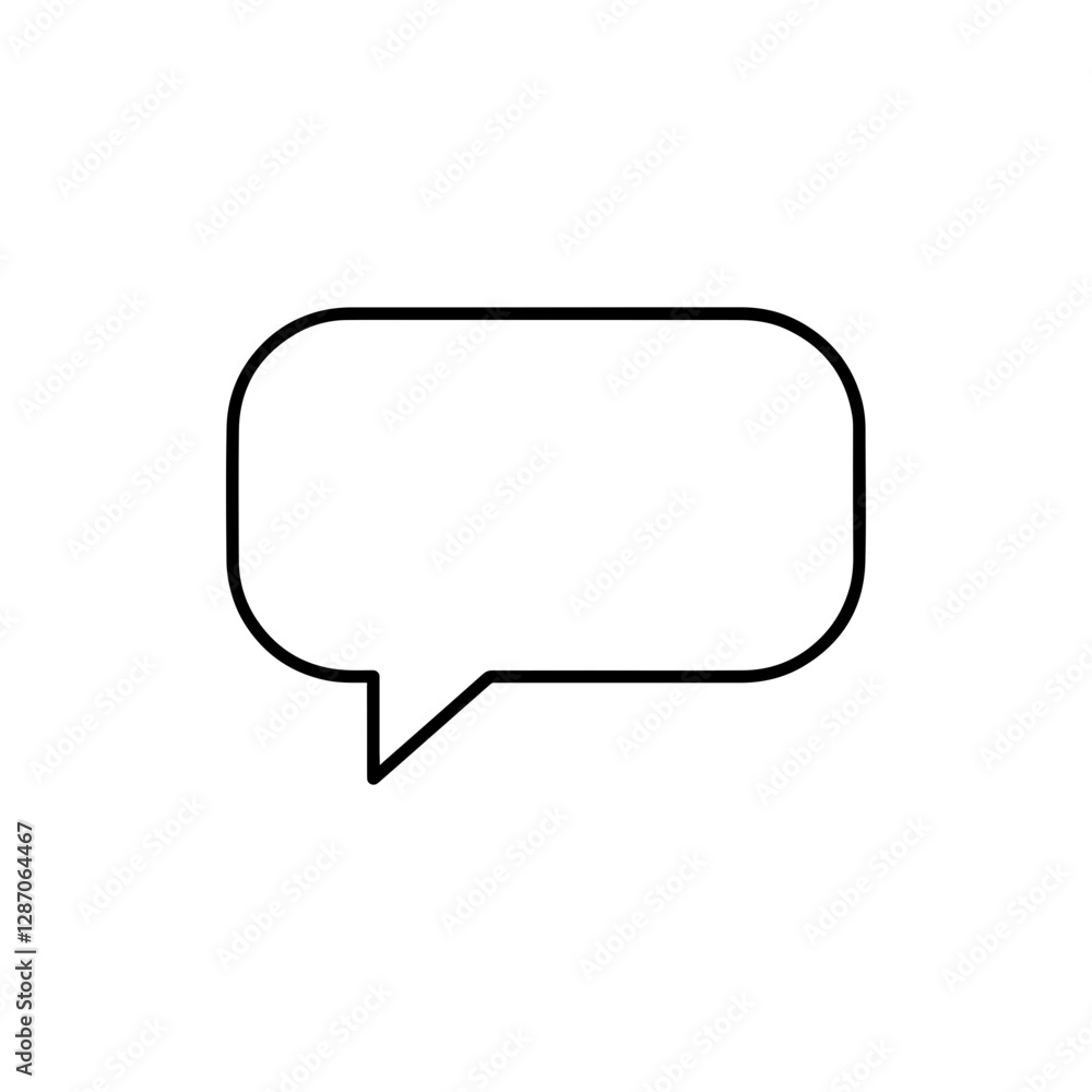Chat Bubble Thin Line Icon – Communication and Text Messaging Representation Chat Bubble Thin Line Icon – Communication and Text Messaging Representation