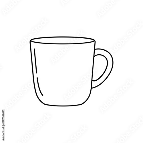 Minimalist Coffee Mug Thin Line Icon for Beverage and Cafe Symbol