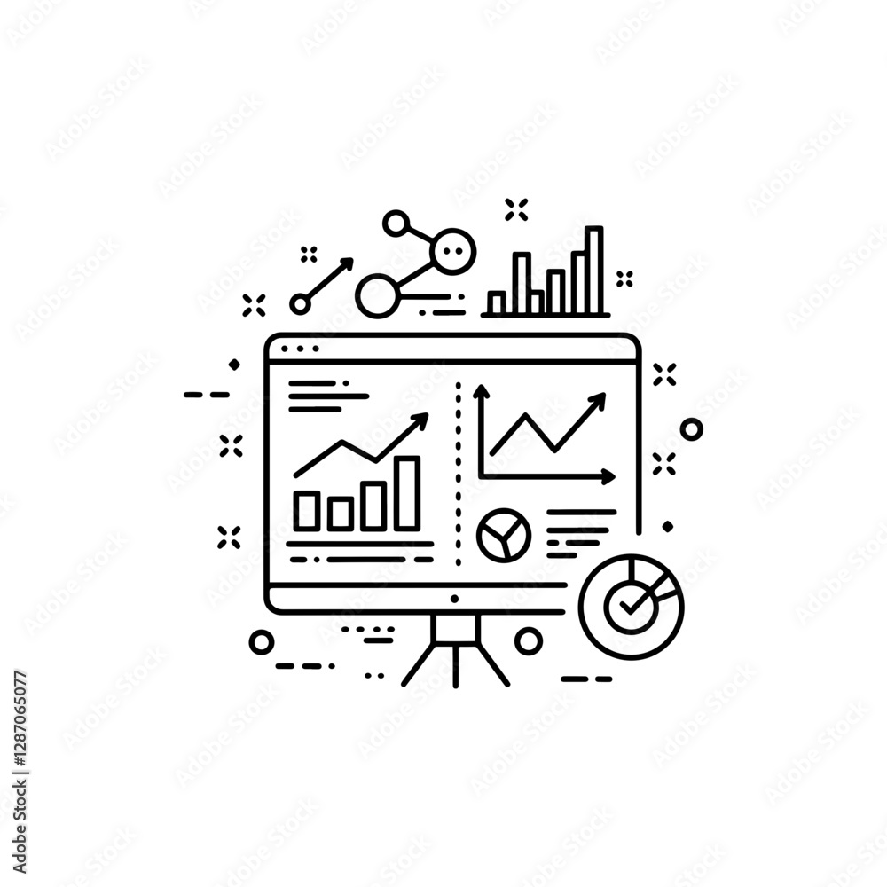 Data Visualization Icon - Business Analytics, Infographics, and Statistical Representation Data Visualization Icon - Business Analytics, Infographics, and Statistical Representation