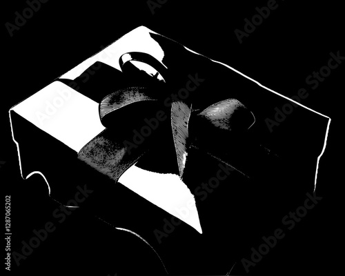 Elegant Black Gift Box with Ribbon