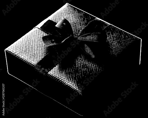 Black Gift Box with Elegant Ribbon