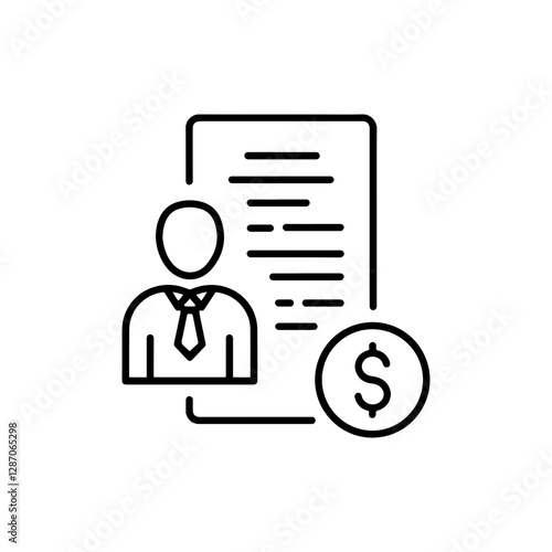 Minimal Flat Thin Line Icon Representing Employer Expectations in Hiring and Workforce Management