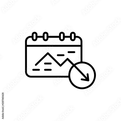 Stock Market Futures Expiry Thin Line Icon for Trading and Investments