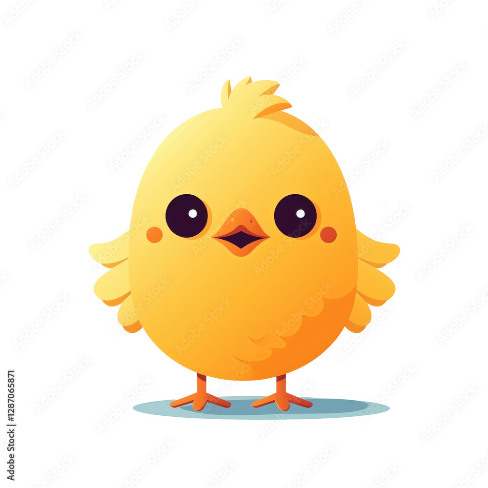 Isolated Cartoon Chick with Open Beak Isolated Cartoon Chick with Open Beak