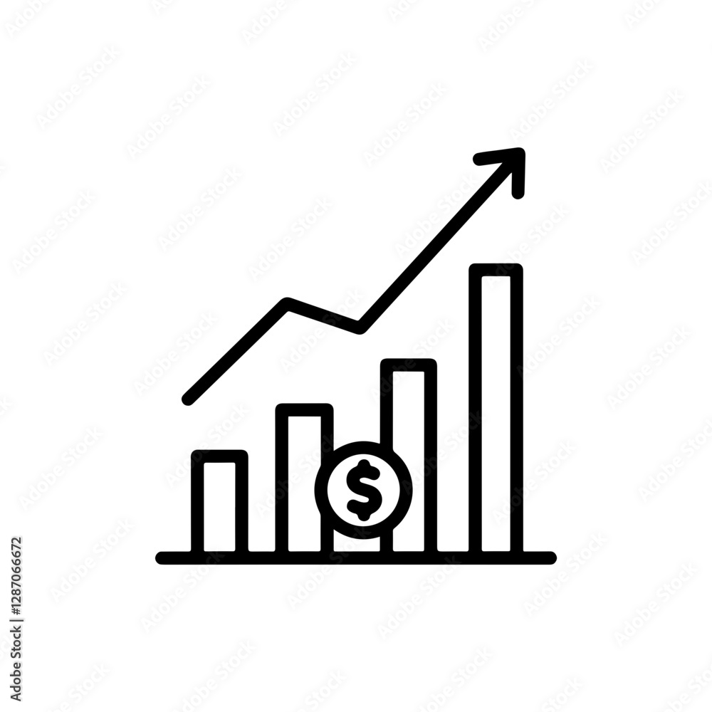 Flat Inflation Impact Icon - Economic Growth and Rising Prices Symbol for Financial Market Analysis Flat Inflation Impact Icon - Economic Growth and Rising Prices Symbol for Financial Market Analysis
