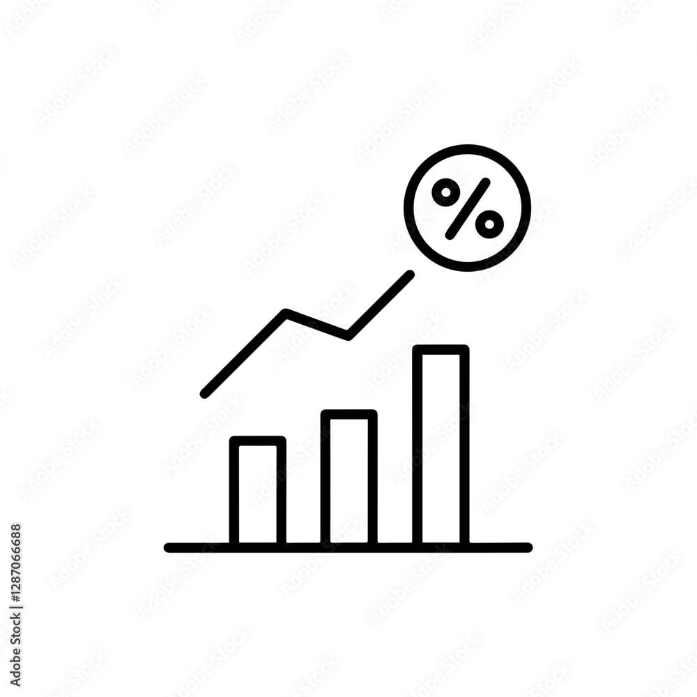 Interest Rates Icon - Banking and Financial Market Symbol for Loans, Savings, and Investments Interest Rates Icon - Banking and Financial Market Symbol for Loans, Savings, and Investments