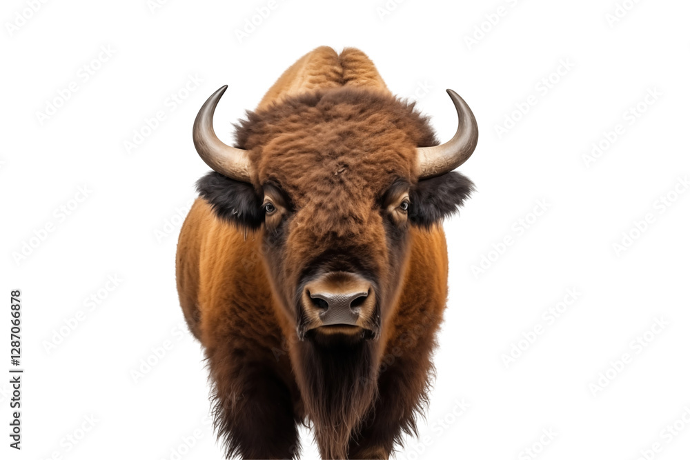 Isolated Close-Up Portrait of a Bison Isolated Close-Up Portrait of a Bison