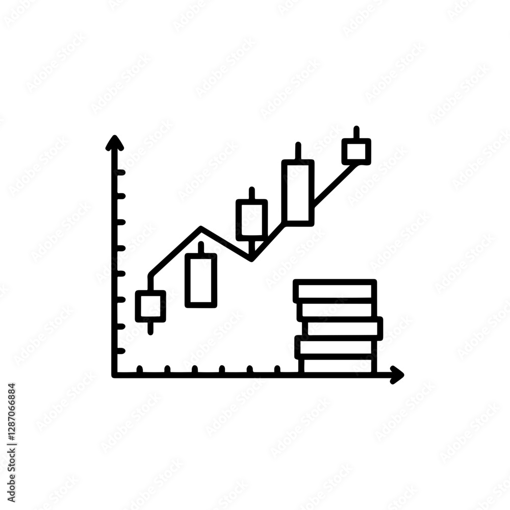 Fototapeta premium Position Trading Icon Representing Long-Term Investment and Stock Market Strategy