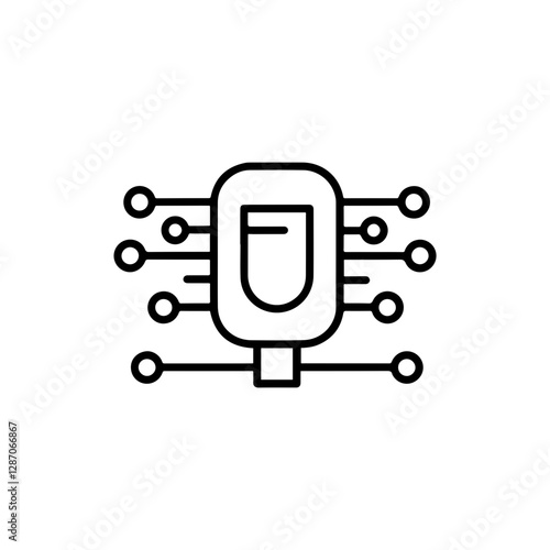 Plugin Development Thin Line Icon â€“ Software Extension, Custom Features, and Web Integration