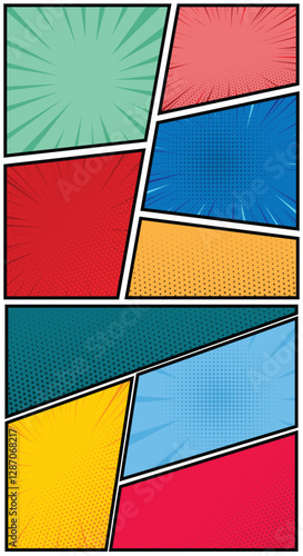 Colorful Comics Popart Blank Layout 
