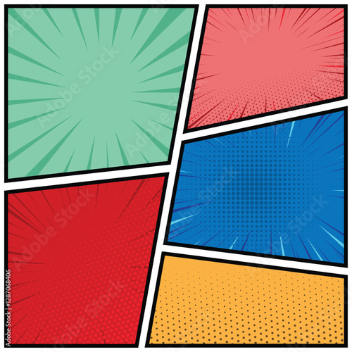 Colorful Comics Popart Blank Layout 