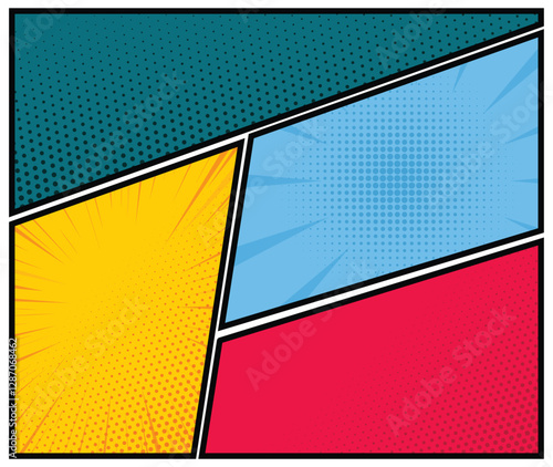 Colorful Comics Popart Blank Layout 