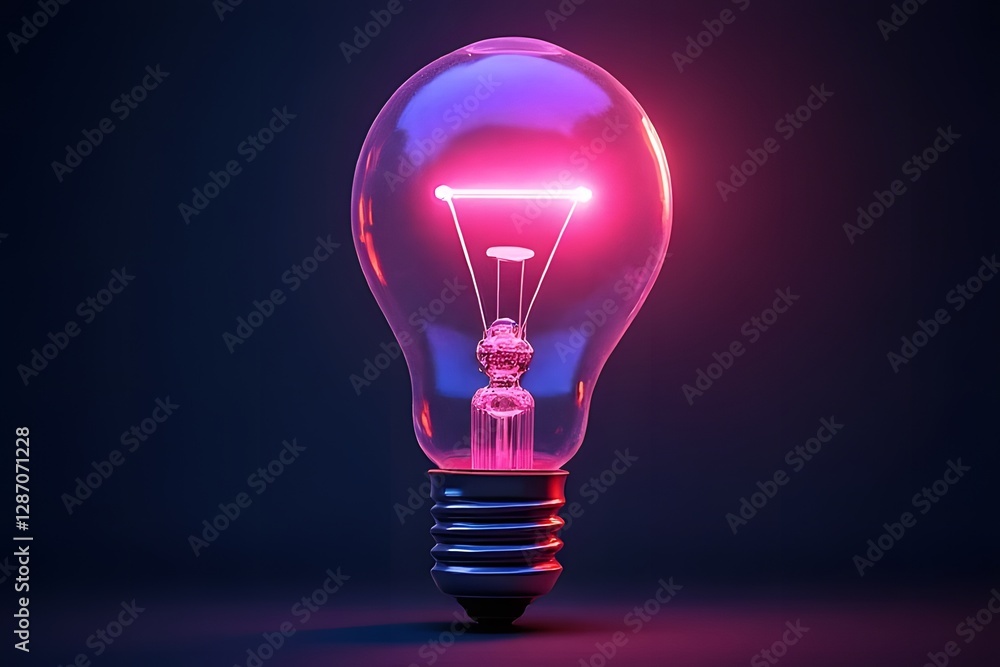 Glowing light bulb on various colored backgrounds representing creativity and innovation Glowing light bulb on various colored backgrounds representing creativity and innovation