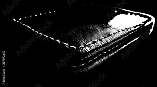 Black Leather Wallet Detail - Exquisite Craftsmanship