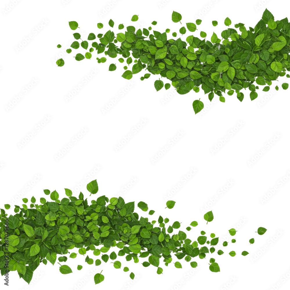 Twisted Green Leaves in Borders isolated on transparent background, Green Leaves In Frame PNG Twisted Green Leaves in Borders isolated on transparent background, Green Leaves In Frame PNG
