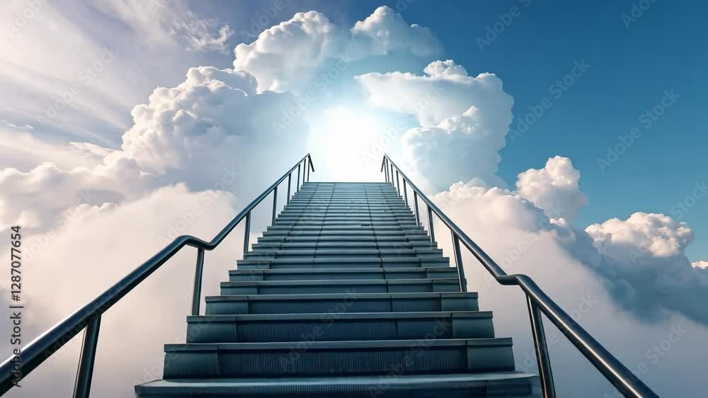 Stone Stairway Ascending into a Bright Cloudy Sky Spiritual Journey Concept and Ladder to Heaven with Stairway to the Sky Above the Clouds Stone Stairway Ascending into a Bright Cloudy Sky Spiritual Journey Concept and Ladder to Heaven with Stairway to the Sky Above the Clouds