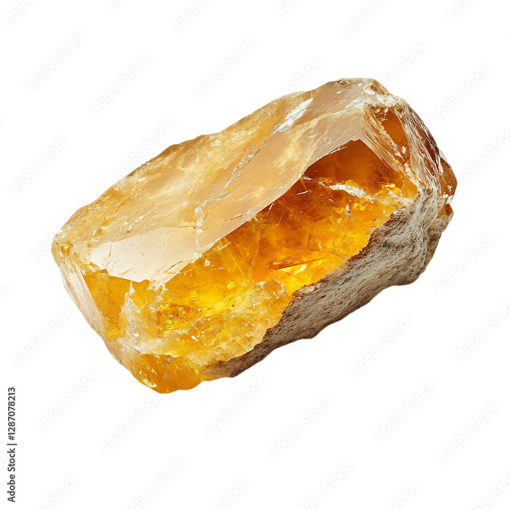 Large Yellow Quartz Stone Isolated on Transparent Background Large Yellow Quartz Stone Isolated on Transparent Background