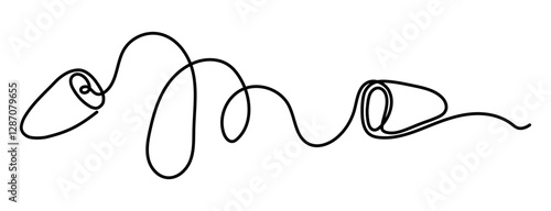 One continuous line drawing of earplugs. The minimalistic style highlights simplicity. Editable line. Vector illustration