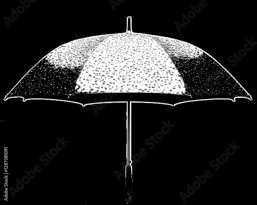Stylish Black and Grey Waterproof Umbrella