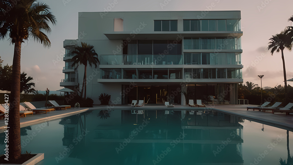 Fototapeta premium Innovative Floating Pool Hotel