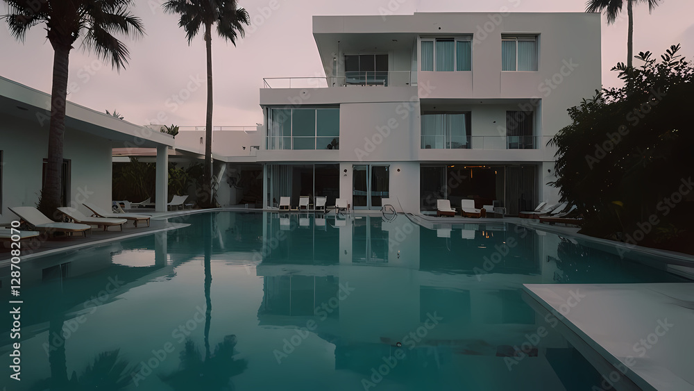 Obraz premium Modern Floating Pool Hotel Design