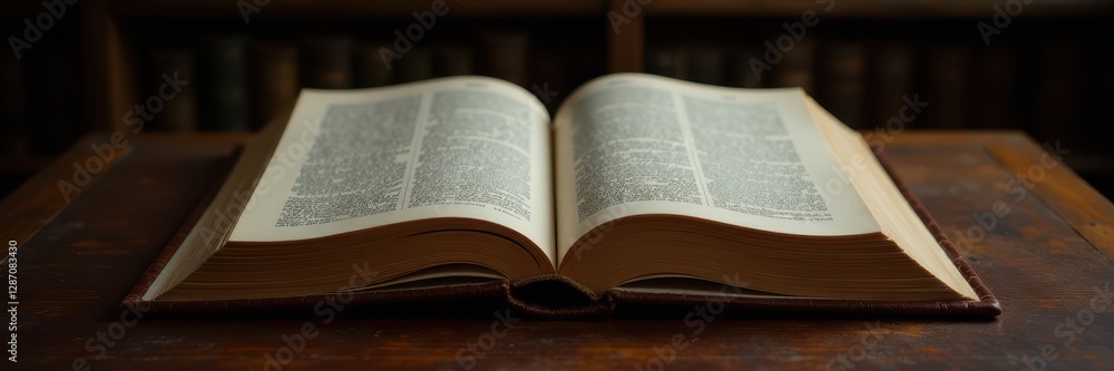 Book with leather binding and gold embossed cover on a desk, leather, luxury, desk Book with leather binding and gold embossed cover on a desk, leather, luxury, desk