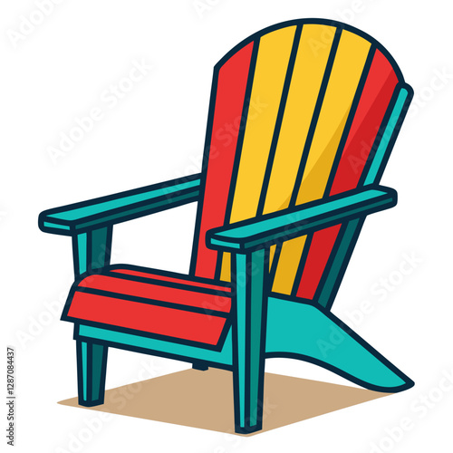 Adirondack Chair Vector Illustration – Clipart, Cartoons & Line Art Design, Adirondack chair vector illustration in clipart, cartoon, and line art styles, perfect for digital use.