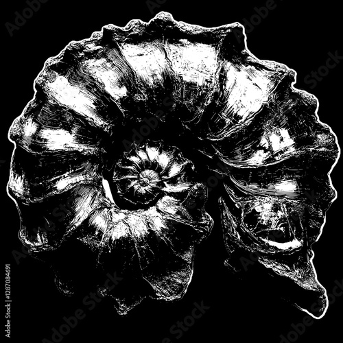 Intricate Fossil Spiral Shell - Ancient Nature's Art