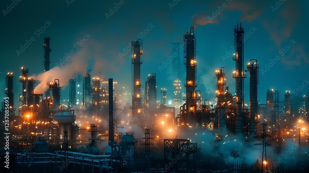 Naklejka premium Nitrogen and hydrogen combine to form ammonia in a factory