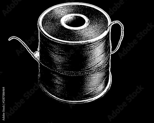 Vintage Thread Spool Illustration