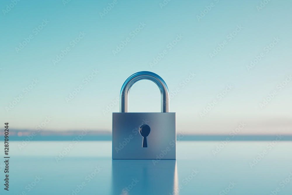 Padlock symbolizing security and protection, on a minimalistic background Padlock symbolizing security and protection, on a minimalistic background