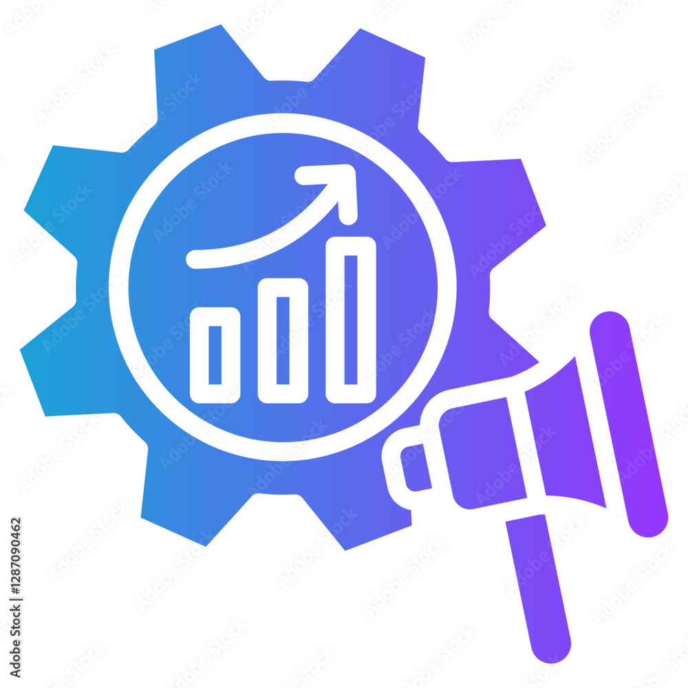 Marketing Automation glyph gradient icon Marketing Automation glyph gradient icon