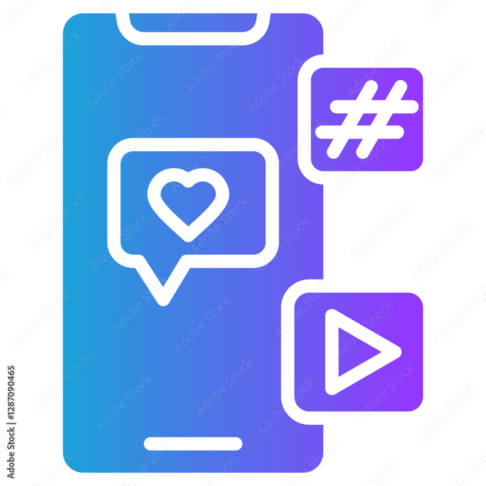 Social Media glyph gradient icon Social Media glyph gradient icon