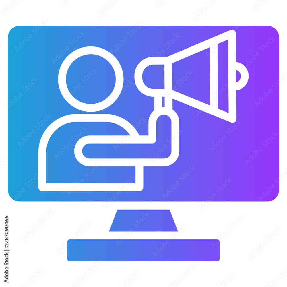 Influencer Marketing glyph gradient icon Influencer Marketing glyph gradient icon
