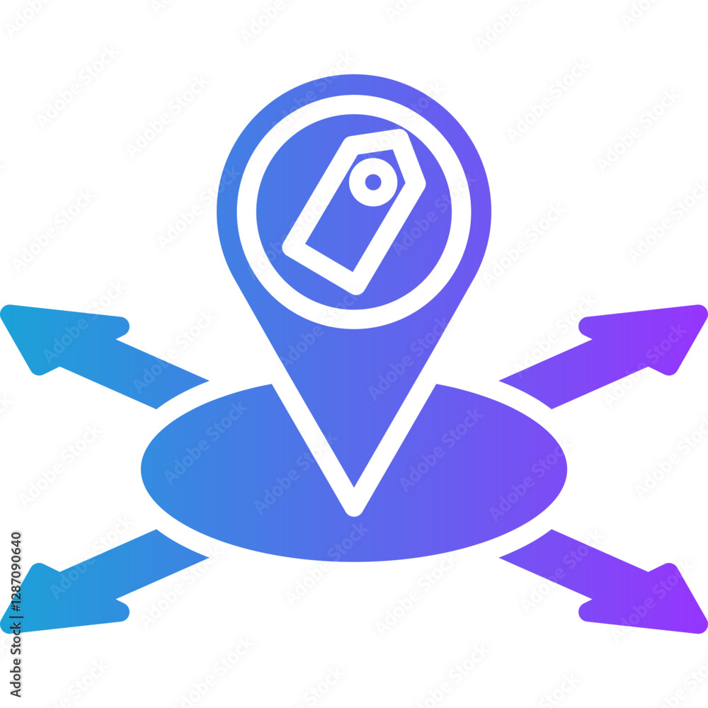 Brand Positioning glyph gradient icon