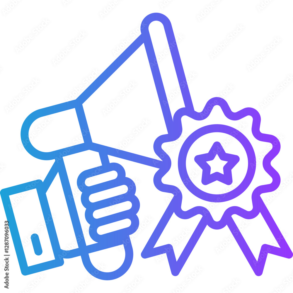 Brand Awareness line gradient icon Brand Awareness line gradient icon