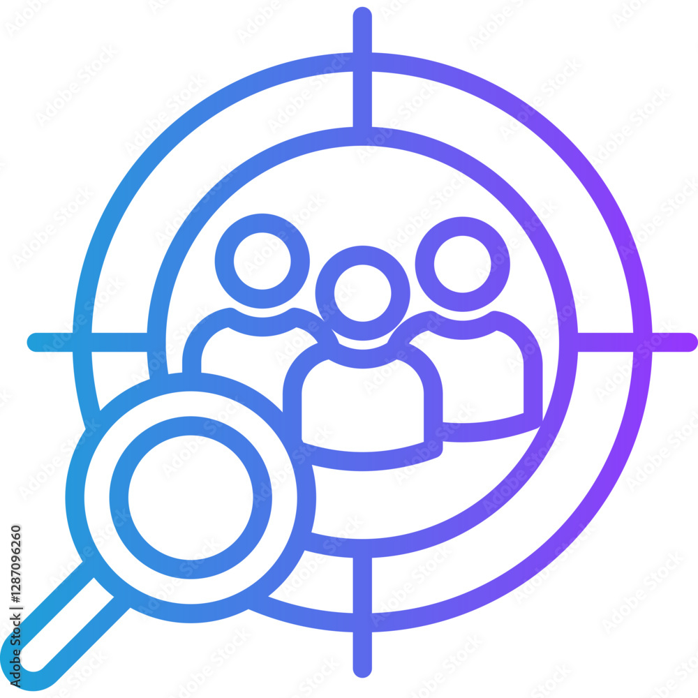 Target Audience line gradient icon Target Audience line gradient icon
